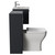 Avant Satin Anthracite 1000mm Wall Mounted Single Drawer Vanity Unit and Toilet Suite with Angel Basin Side View