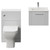 Avant Satin White 1000mm Wall Mounted Single Drawer Vanity Unit and Toilet Suite with Angel Basin Front View