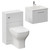 Avant Satin White 1000mm Wall Mounted Single Drawer Vanity Unit and Toilet Suite with Angel Basin Left Hand View