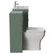 Avant Satin Green 1000mm Wall Mounted 2 Drawer Vanity Unit and Toilet Suite with Angel Basin Side View