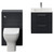 Avant Satin Anthracite 1000mm Wall Mounted 2 Drawer Vanity Unit and Toilet Suite with Angel Basin Front View