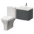 Avant Satin Grey 500mm Wall Mounted Single Drawer Vanity Unit and Kingston Toilet Suite with Glide Basin Right Hand View