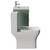 Avant Satin Green 500mm Wall Mounted 2 Drawer Vanity Unit and Kingston Toilet Suite with Glide Basin Side View
