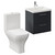 Avant Satin Anthracite 500mm Wall Mounted 2 Drawer Vanity Unit and Kingston Toilet Suite with Glide Basin Left Hand View