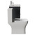 Avant Satin Anthracite 500mm Wall Mounted 2 Drawer Vanity Unit and Kingston Toilet Suite with Glide Basin Side View