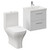 Avant Satin White 500mm Wall Mounted 2 Drawer Vanity Unit and Kingston Toilet Suite with Glide Basin Left Hand View thumbnail