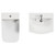 Avant Satin Green 500mm Wall Mounted 2 Drawer Vanity Unit and Kingston Toilet Suite with Arc Basin Top View