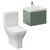 Avant Satin Green 500mm Wall Mounted Single Drawer Vanity Unit and Kingston Toilet Suite with Rimini Basin Left Hand View