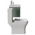 Avant Satin Green 500mm Wall Mounted Single Drawer Vanity Unit and Kingston Toilet Suite with Rimini Basin Side View