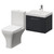 Avant Satin Anthracite 500mm Wall Mounted Single Drawer Vanity Unit and Kingston Toilet Suite with Rimini Basin Right Hand View