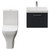 Avant Satin Anthracite 500mm Wall Mounted Single Drawer Vanity Unit and Kingston Toilet Suite with Rimini Basin Front View