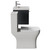 Avant Satin Anthracite 500mm Wall Mounted Single Drawer Vanity Unit and Kingston Toilet Suite with Rimini Basin Side View