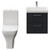 Avant Satin Anthracite 500mm Wall Mounted 2 Drawer Vanity Unit and Kingston Toilet Suite with Rimini Basin Front View thumbnail