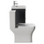 Avant Satin Anthracite 500mm Wall Mounted 2 Drawer Vanity Unit and Kingston Toilet Suite with Rimini Basin Side View thumbnail