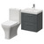 Avant Satin Grey 500mm Wall Mounted 2 Drawer Vanity Unit and Kingston Toilet Suite with Rimini Basin Right Hand View