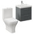Avant Satin Grey 500mm Wall Mounted 2 Drawer Vanity Unit and Kingston Toilet Suite with Rimini Basin Left Hand View