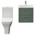 Avant Satin Green 500mm Wall Mounted 2 Drawer Vanity Unit and Kingston Toilet Suite with Angel Basin Front View
