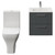 Avant Satin Grey 500mm Wall Mounted 2 Drawer Vanity Unit and Kingston Toilet Suite with Angel Basin Front View