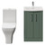Avant Satin Green 500mm 2 Door Vanity Unit and Kingston Toilet Suite with Arc Basin Front View
