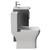 Avant Satin Grey 500mm 2 Door Vanity Unit and Kingston Toilet Suite with Arc Basin Side View