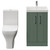 Avant Satin Green 500mm 2 Door Vanity Unit and Kingston Toilet Suite with Rimini Basin Front View