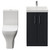 Avant Satin Anthracite 500mm 2 Door Vanity Unit and Kingston Toilet Suite with Rimini Basin Front View