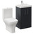 Avant Satin Anthracite 500mm 2 Door Vanity Unit and Kingston Toilet Suite with Rimini Basin Left Hand View