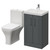 Avant Satin Grey 500mm 2 Door Vanity Unit and Kingston Toilet Suite with Rimini Basin Right Hand View