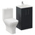 Avant Satin Anthracite 500mm 2 Door Vanity Unit and Kingston Toilet Suite with Angel Basin Left Hand View thumbnail