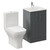 Avant Satin Grey 500mm 2 Door Vanity Unit and Kingston Toilet Suite with Angel Basin Left Hand View