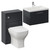 Avant Satin Anthracite 1100mm Wall Mounted Single Drawer Vanity Unit and Toilet Suite with Glide Basin Left Hand View