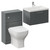 Avant Satin Grey 1100mm Wall Mounted Single Drawer Vanity Unit and Toilet Suite with Glide Basin Left Hand View