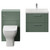 Avant Satin Green 1100mm Wall Mounted 2 Drawer Vanity Unit and Toilet Suite with Glide Basin Front View