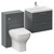 Avant Satin Grey 1100mm Wall Mounted 2 Drawer Vanity Unit and Toilet Suite with Glide Basin Left Hand View