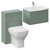 Avant Satin Green 1100mm Wall Mounted Single Drawer Vanity Unit and Toilet Suite with Arc Basin Left Hand View