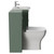 Avant Satin Green 1100mm Wall Mounted 2 Drawer Vanity Unit and Toilet Suite with Arc Basin Side View