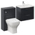 Avant Satin Anthracite 1100mm Wall Mounted 2 Drawer Vanity Unit and Toilet Suite with Arc Basin Left Hand View