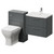 Avant Satin Grey 1100mm Wall Mounted 2 Drawer Vanity Unit and Toilet Suite with Arc Basin Right Hand View