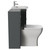 Avant Satin Grey 1100mm Wall Mounted 2 Drawer Vanity Unit and Toilet Suite with Arc Basin Side View