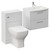 Avant Satin White 1100mm Wall Mounted 2 Drawer Vanity Unit and Toilet Suite with Arc Basin Left Hand View