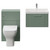 Avant Satin Green 1100mm Wall Mounted Single Drawer Vanity Unit and Toilet Suite with Rimini Basin Front View