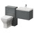 Avant Satin Grey 1100mm Wall Mounted Single Drawer Vanity Unit and Toilet Suite with Rimini Basin Right Hand View