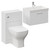 Avant Satin White 1100mm Wall Mounted Single Drawer Vanity Unit and Toilet Suite with Rimini Basin Left Hand View