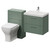 Avant Satin Green 1100mm Wall Mounted 2 Drawer Vanity Unit and Toilet Suite with Rimini Basin Right Hand View