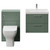Avant Satin Green 1100mm Wall Mounted 2 Drawer Vanity Unit and Toilet Suite with Rimini Basin Front View