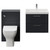 Avant Satin Anthracite 1100mm Wall Mounted 2 Drawer Vanity Unit and Toilet Suite with Rimini Basin Front View