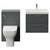 Avant Satin Grey 1100mm Wall Mounted 2 Drawer Vanity Unit and Toilet Suite with Rimini Basin Front View
