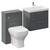 Avant Satin Grey 1100mm Wall Mounted 2 Drawer Vanity Unit and Toilet Suite with Rimini Basin Left Hand View