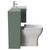 Avant Satin Green 1100mm Wall Mounted Single Drawer Vanity Unit and Toilet Suite with Angel Basin Side View
