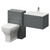 Avant Satin Grey 1100mm Wall Mounted Single Drawer Vanity Unit and Toilet Suite with Angel Basin Right Hand View